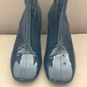 Zara Navy Patent Leather Booties